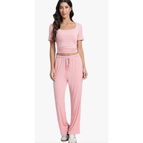 Lounge Set 2 Piece Yoga Wide Leg Pants Tracksuit Set SIZE 2XL - Picture 4 of 6